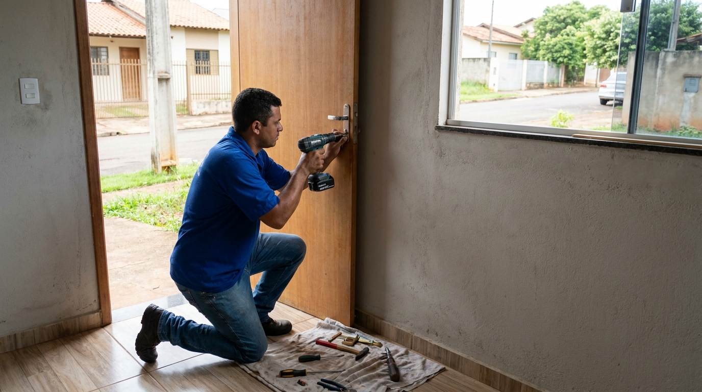 Instalação de Fechadura Residencial profissional no Moisés, Jundiaí‑SP